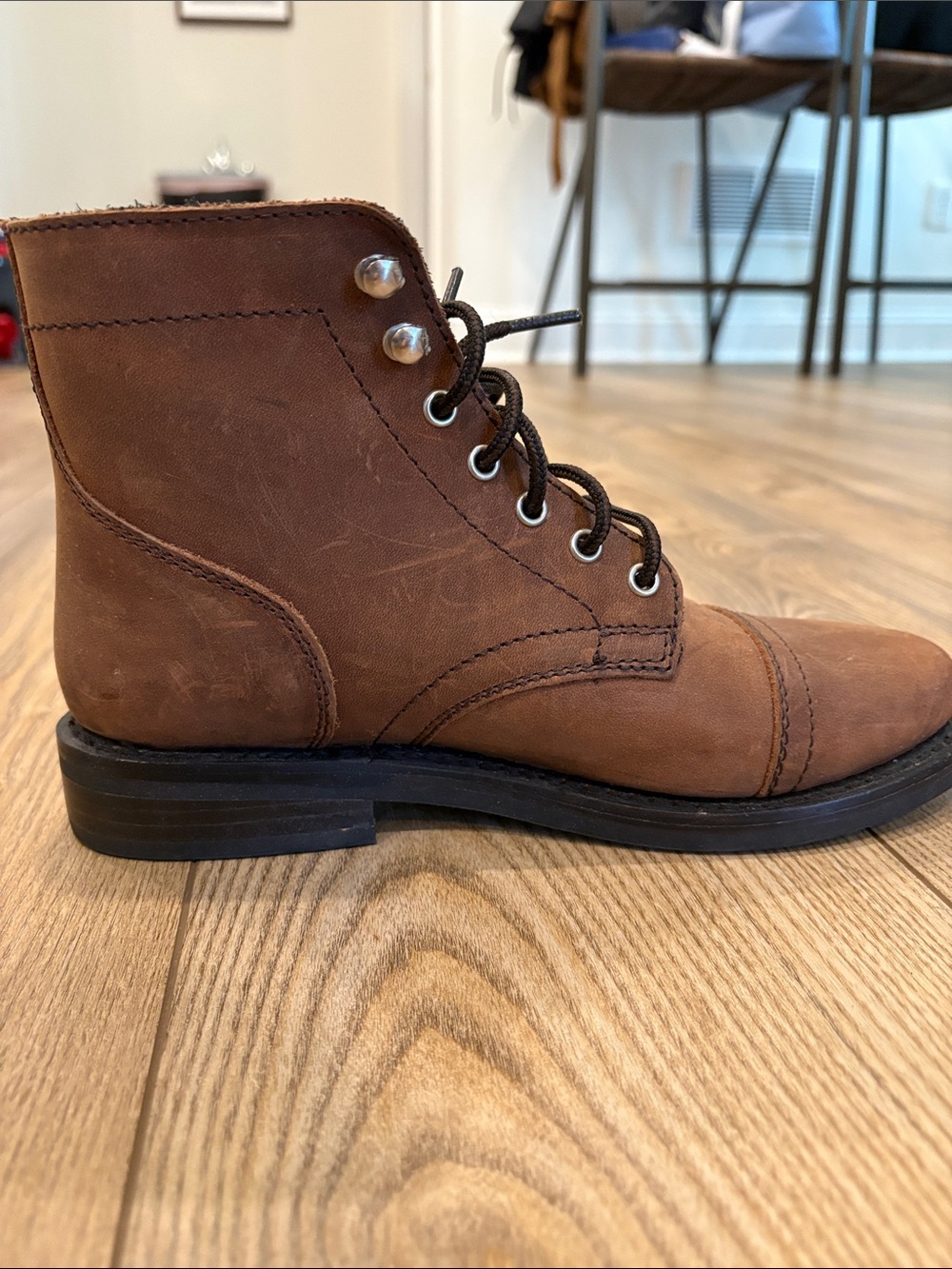 Thursday Boot Company Women's Brown Lace-Up Leather Boots - Picture 6 of 10